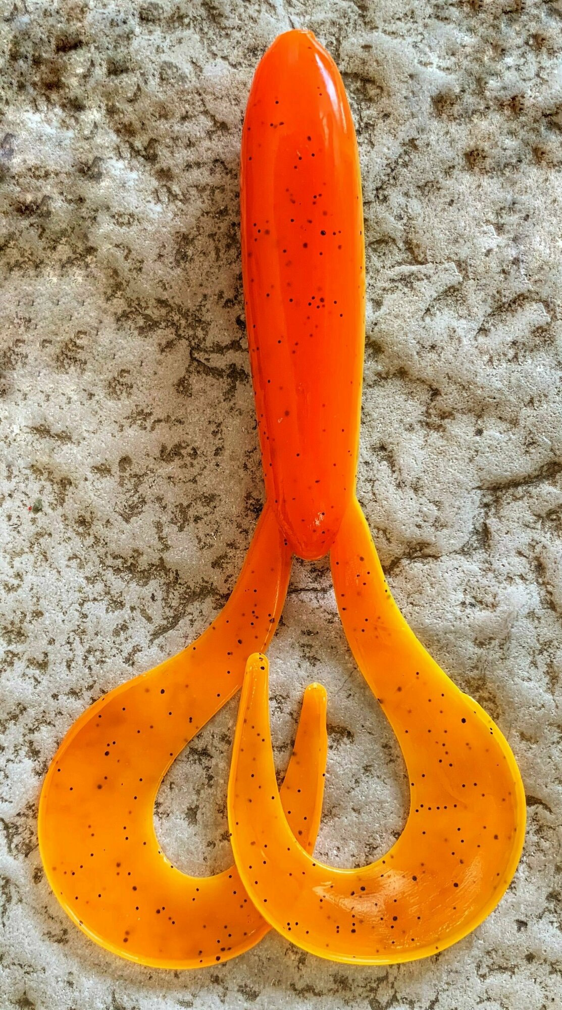 Мягкая крупная силиконовая приманка Pike Frog Ширасу, цвет Оранжево-лимонный/Orange-Lemon, вес 50 гр, уп. 1 шт.
