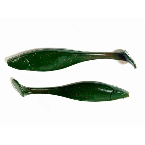 фото Мягкая силиконовая приманка судакофф/ zander shad 16 см, цвет машинное масло красными блестками, 2шт. pike hunter