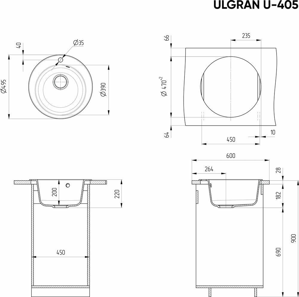 Мойка кухонная Ulgran U-405-341 - фото №11