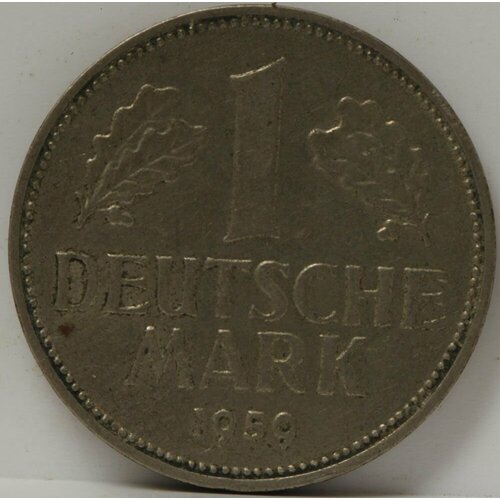 Медно-никелевая монета 1 deutsche mark 1959 года