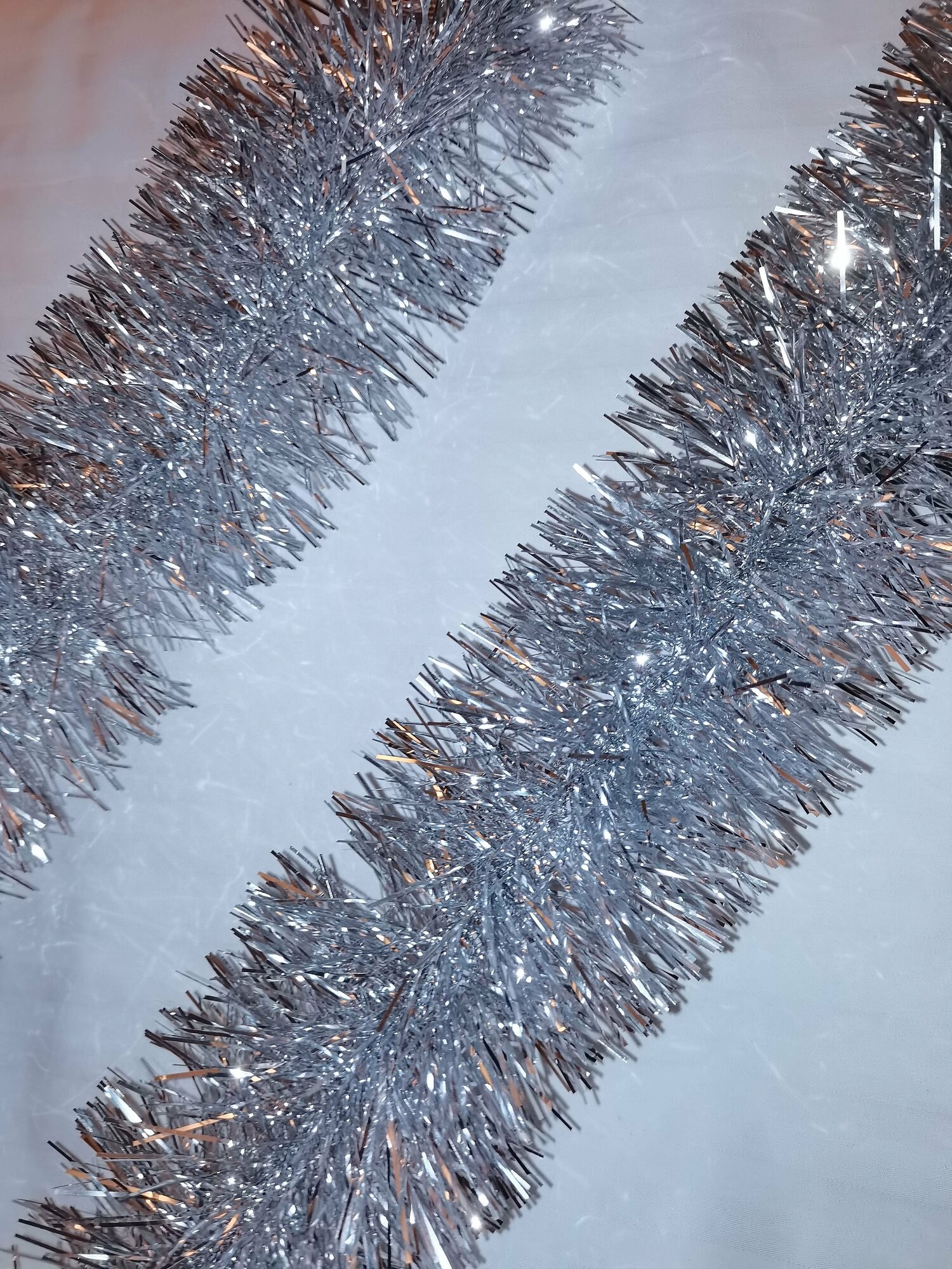 Мишура Серебряная густая качественная 10см-d 2м