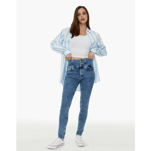 фото Джинсы скинни gloria jeans, размер 52/170, голубой
