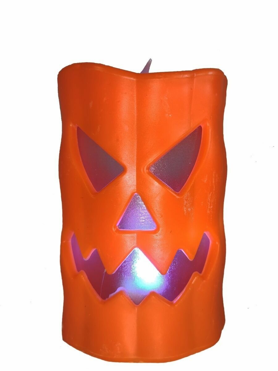 Свеча электрическая Оранжевая, Хэллоуин