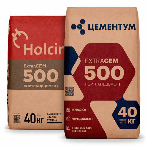 Цемент Цементум М-500 40 кг, 2 шт.