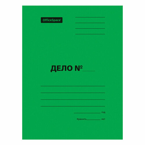 Скоросшиватель OfficeSpace Дело, картон мелованный, 300г/м2, зеленый, пробитый, до 200л. скоросшиватель дело герб россии картон немелованный 300г м2 пробитый до 200л белый