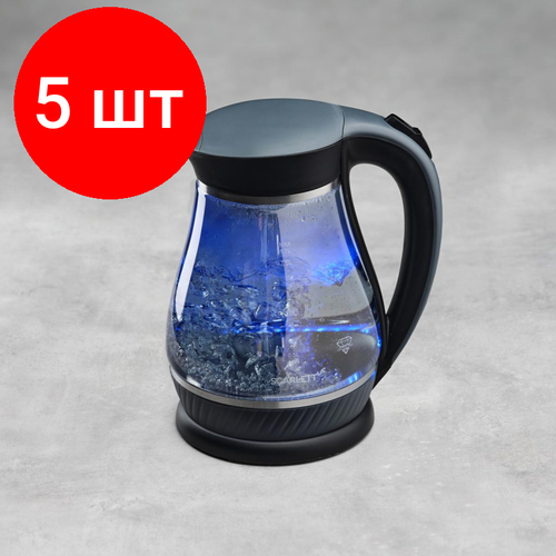 Комплект 5 штук Чайник электрический SCARLETT SC-EK27G82 стекло 2200Вт 17л черный 1481700₽