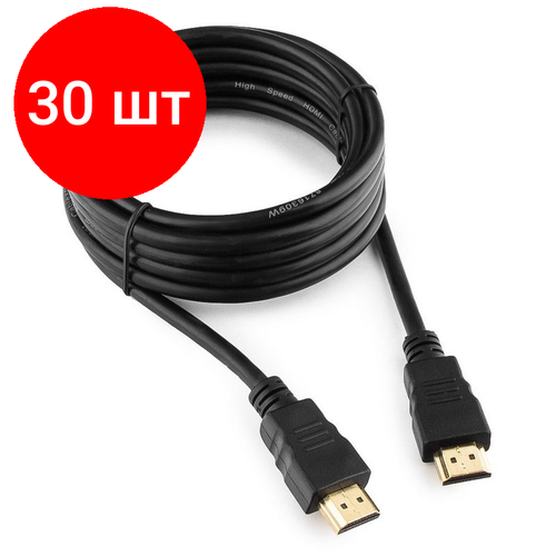 Комплект 30 штук, Кабель HDMI - HDMI, М/М, 3 м, v2.0, поз. р, экр, Cablexpert, CC-HDMI4-10