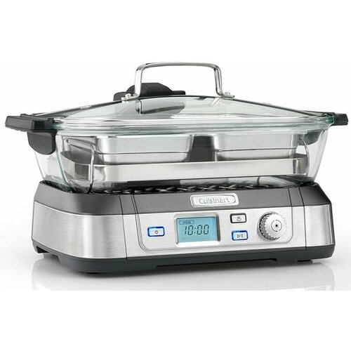 Стеклянная пароварка Cuisinart Professional, серебристая