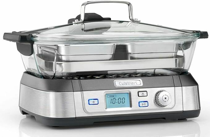 Стеклянная пароварка Cuisinart Professional, серебристая