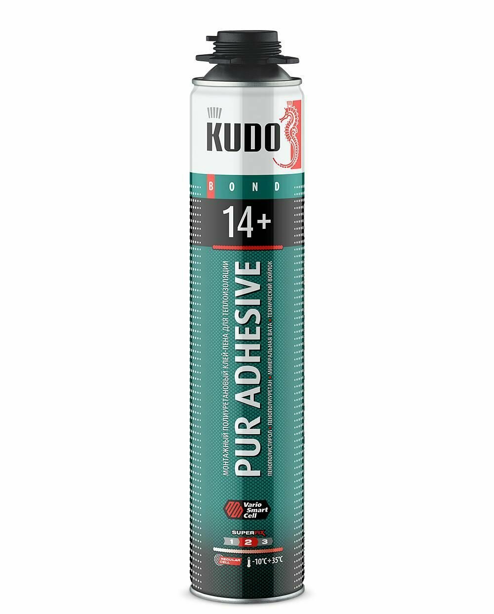 Кудо Клей-пена полиуретановый монтажный профессиональный PUR ADHESIVE PROFF 14+ (1л) всесезонный