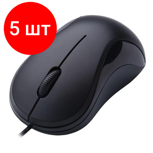 Комплект 5 штук Мышь компьютерная Oklick 115S USB черная 261100₽