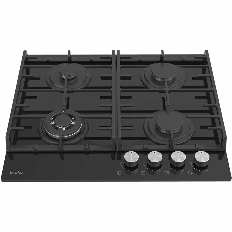 Варочная панель газовая EVELUX HEG 650 BG, черная, официальная гарантия — фото 1