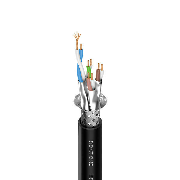 ROXTONE HFC6AP/100 Сетевой экстрагибкий кабель CAT6a S/FTP малого диаметра (6,5мм), CAT6a, 100% shielded, 4x2x0,14mm, PVC Jacket, D: 6,5mm, 100m/Carton drum.