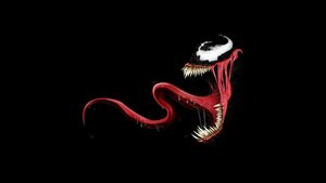 Картина на холсте 60x110 LinxOne "Venom, чёрный, язык" интерьерная для дома / на стену / на кухню / с подрамником