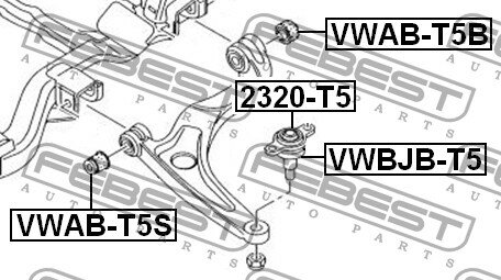 Опора подвески шаровая, 2320T5 FEBEST 2320-T5