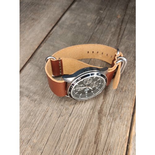 Ремешок KYLAC_LEATHERCRAFT, фактура глянцевая, коричневый