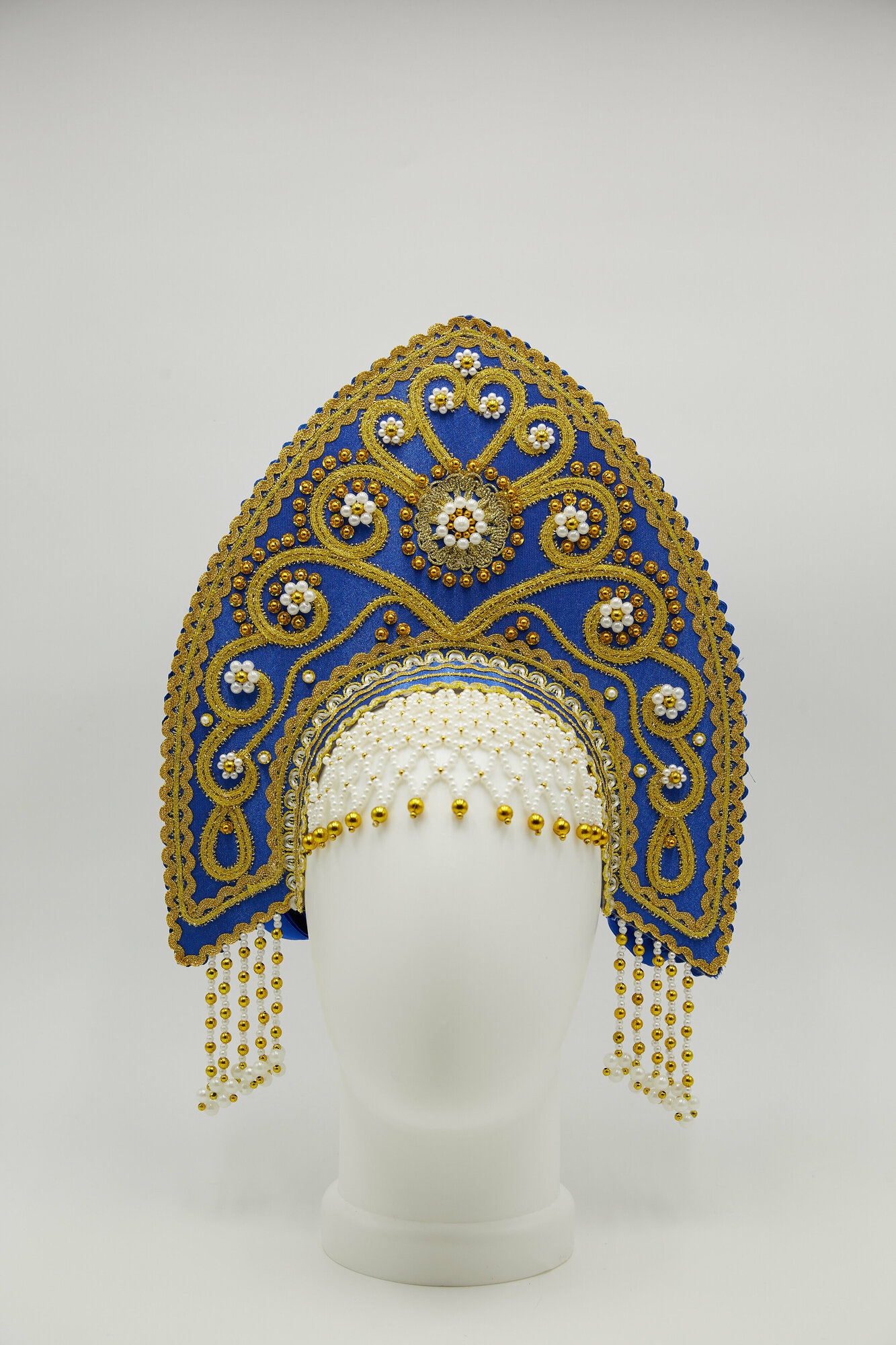 Кокошник Забава Углич "Ярославна" КЯ-04, синий, золото