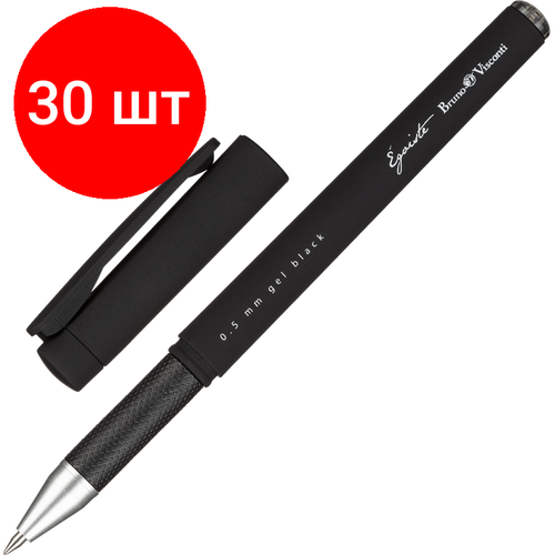 Комплект 30 штук, Ручка гелевая неавтомат. Egoiste BLACK 0.5 ММ, черная,20-0133 комплект 38 штук ручка гелевая неавтомат egoiste black 0 5 мм черная 20 0133