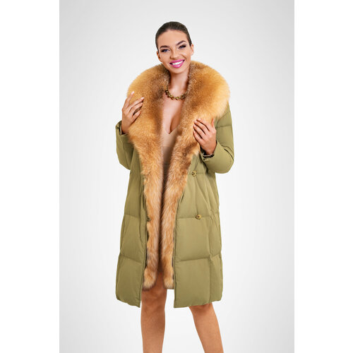фото Пуховик fashion milano, размер 34, хаки