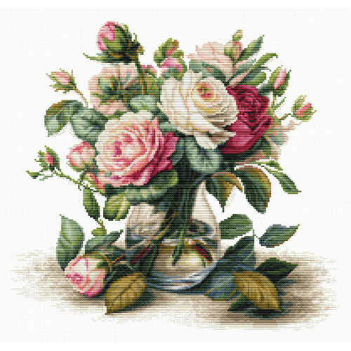 Luca-S Набор для вышивания B7026 Ваза с Розами паутинка набор для вышивания ваза с розами 24 х 32 см б 1258