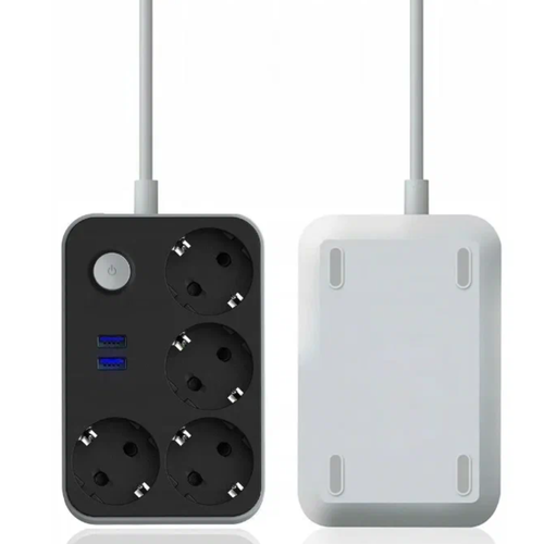 Удлинитель сетевой фильтр с 4 розетками и 2 USB-портами Miralda_Shop