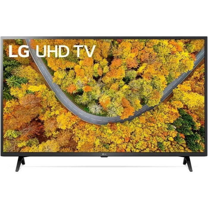 LG Телевизор LG 43UP76006LC, 43", 3840x2160, DVB-T2/C/S2, HDMI 2, USB 1, Smart TV, чёрный