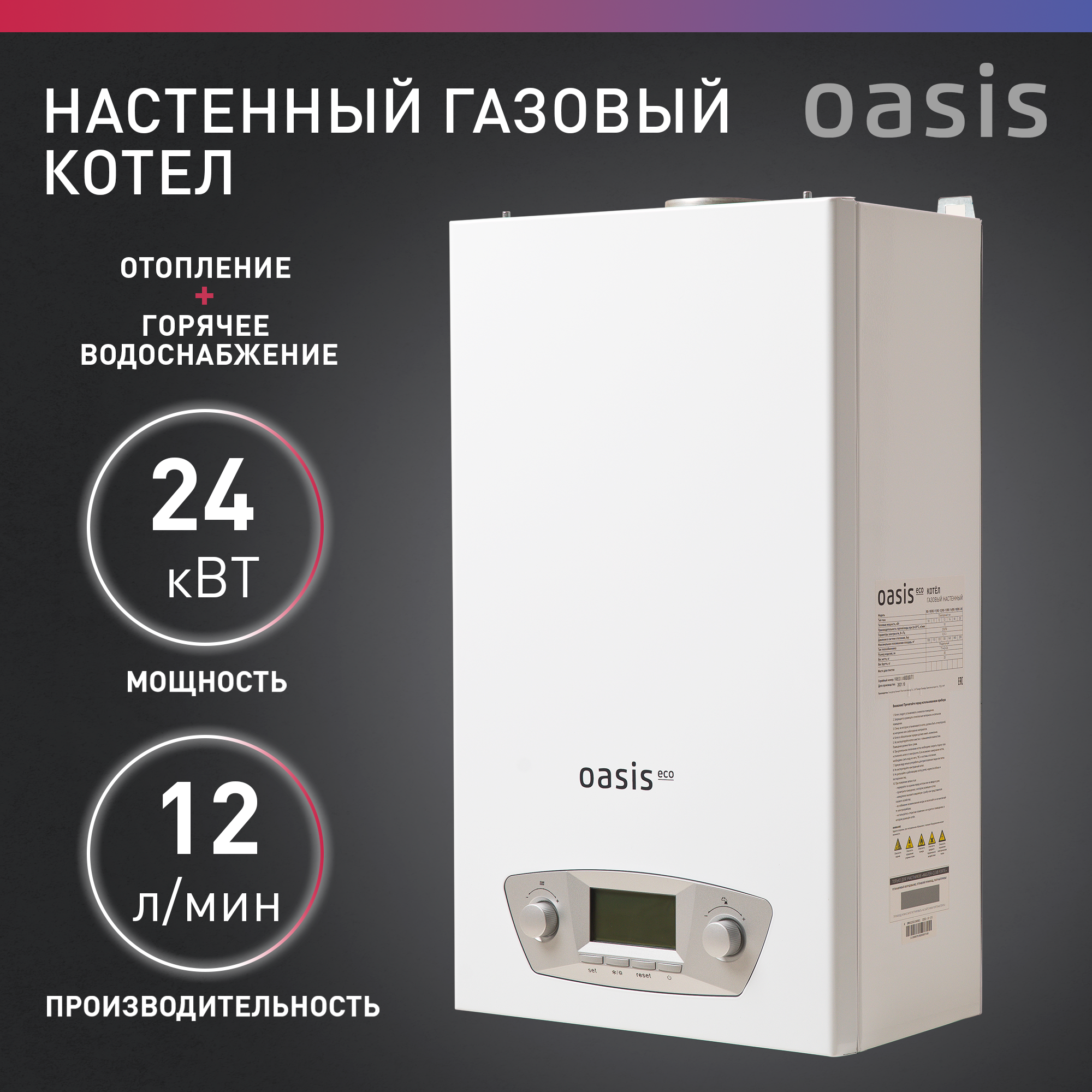 Настенный газовый котел Oasis Eco RE-24