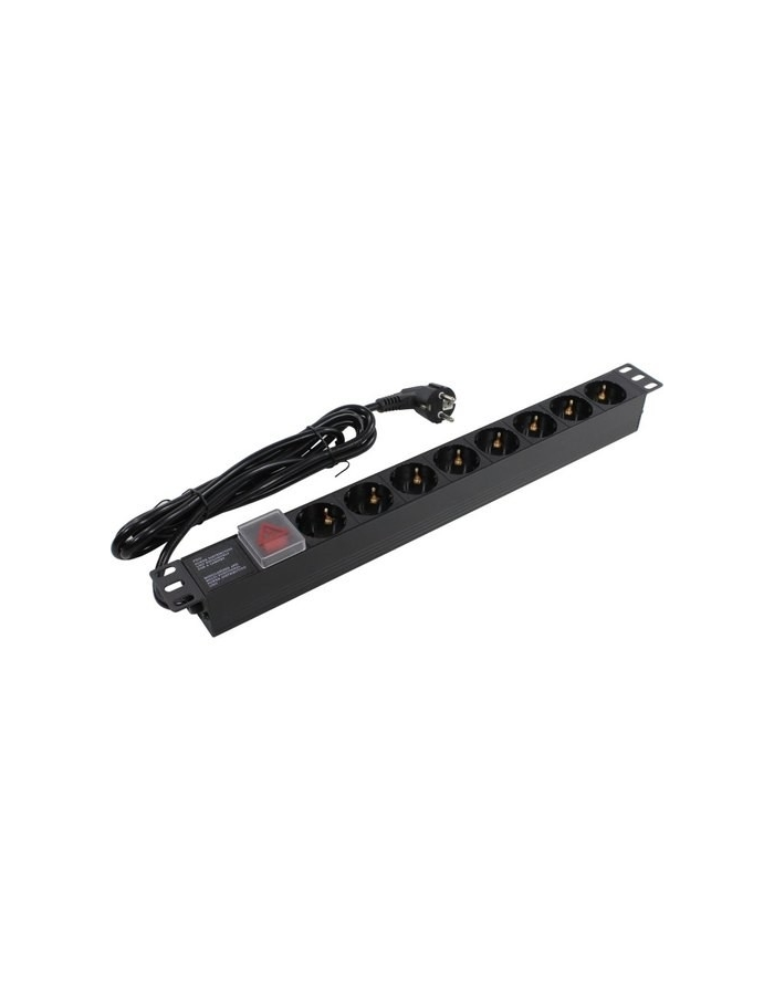 Exegate EX280844RUS Блок розеток ExeGate ServerPro PDU-19H805 Al-8S-EU3-SW, 19",1U,алюм, 8Schuko, евровилка, 3м - фото №4