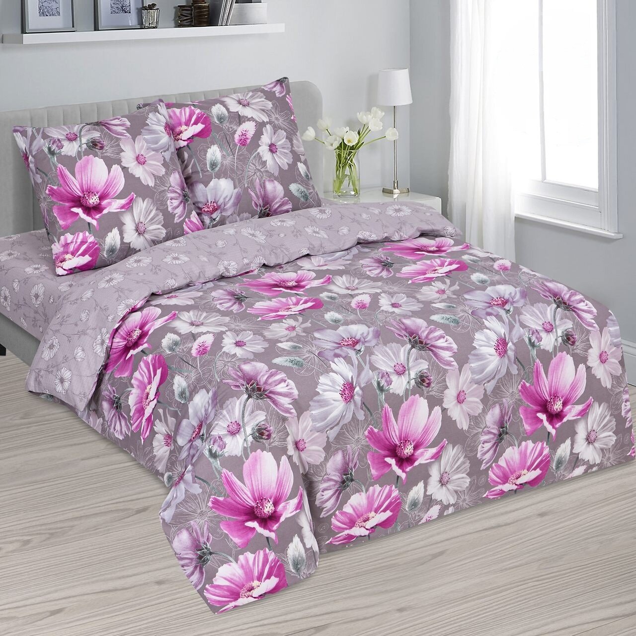 фото Постельное белье 1.5-спальное Бязь (наволочки 70х70 2 шт.) "Азалия" арт. 500