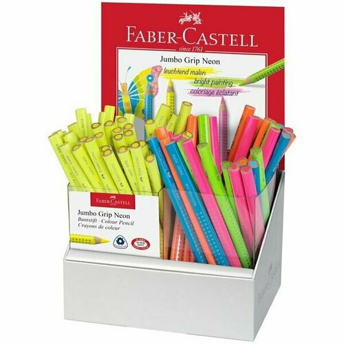 Карандаш-текстовыделитель неон-розовый Faber-Castell Jumbo Grip Neon, цена за 1 шт.