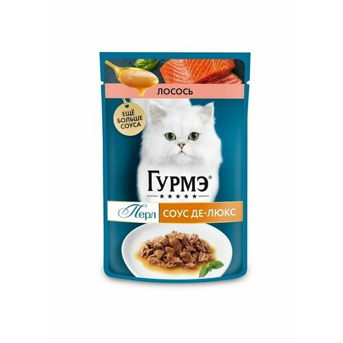 Влажный корм GOURMET PERLE для кошек, лосось, соус, 75 г