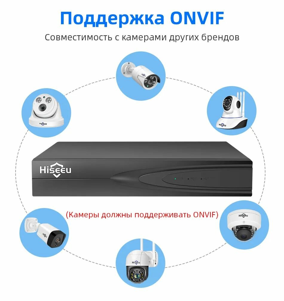 Видеорегистратор Hiseeu H5NVR H265 для системы видеонаблюдения 16-и канальный (Д)