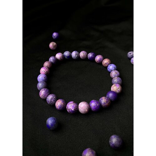 Браслет MANOR, 1 шт., размер 16 см, размер one size, фиолетовый яркий браслет из натуральных камней гранатов к платью женский