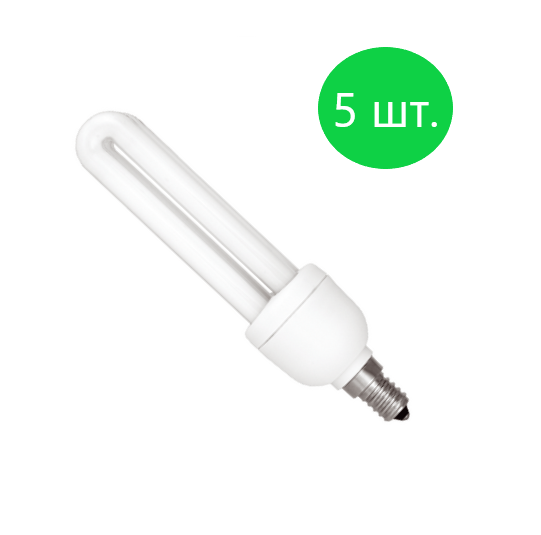 Лампы люминесцентные Eco GE E14 11W 2700К (теплый белый свет) 5 штук