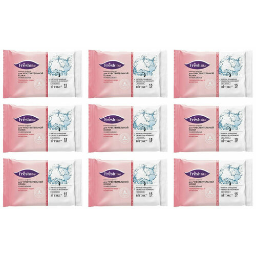 Витэкс Влажные салфетки FRESH Like для чувствительной кожи универсальные Без запаха термальная вода15штуп9 уп 2024₽