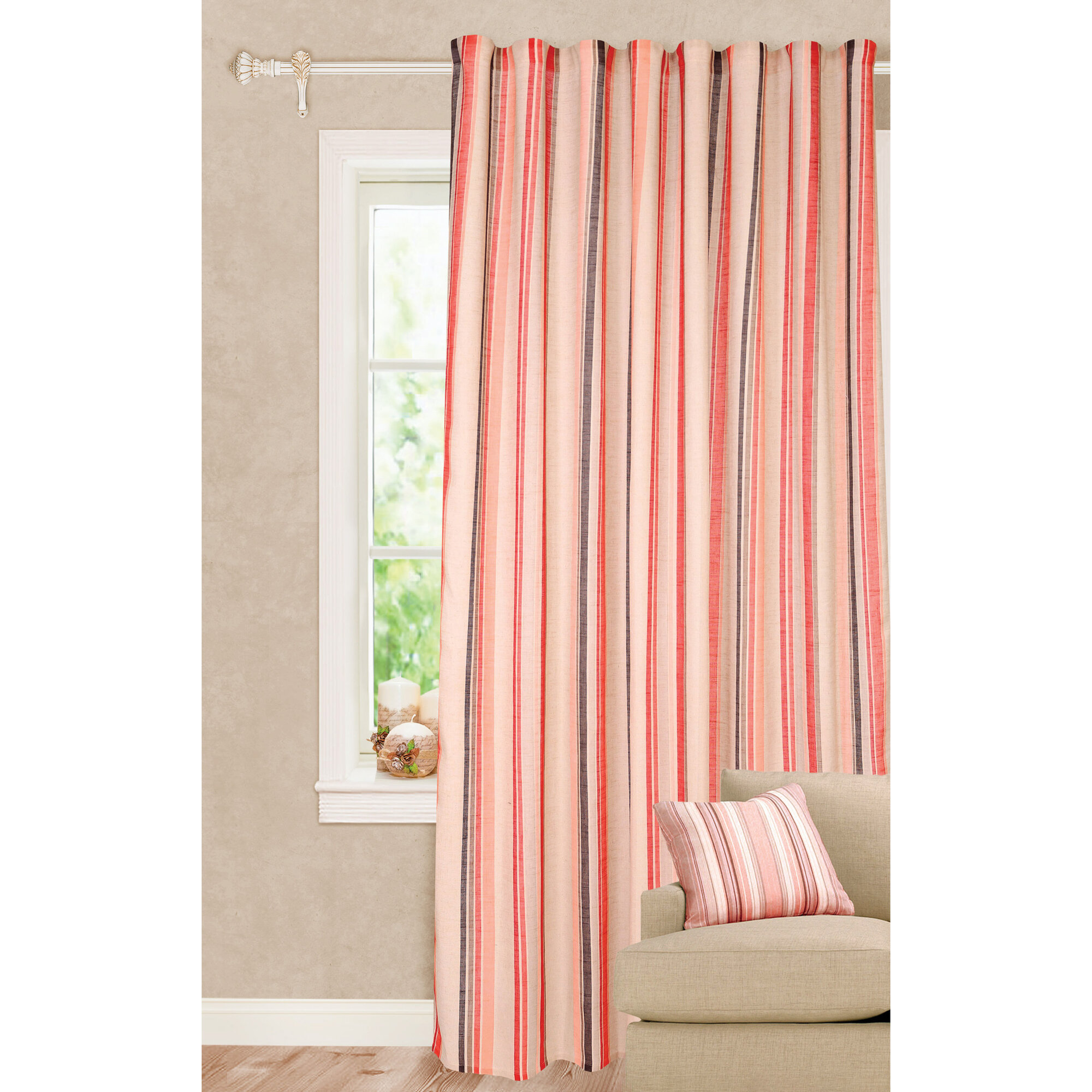 фото Garden Классические шторы Vinal Цвет: Красный (200х280 см - 1 шт)