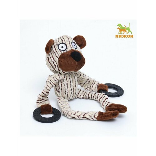 Игрушка текстильная с резиновыми кольцам Медведь, 26х10 см