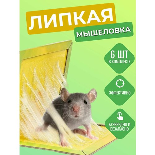 Мышеловка клеевая для мышей ловушка 6 шт