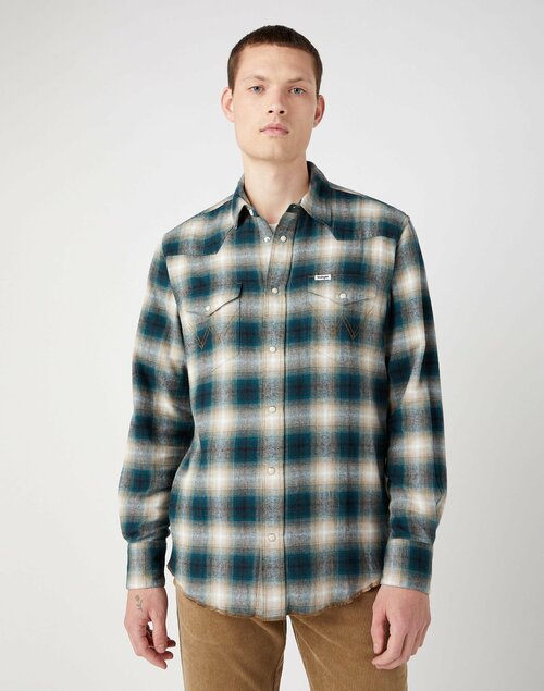 Рубашка Wrangler, размер 3XL, зеленый