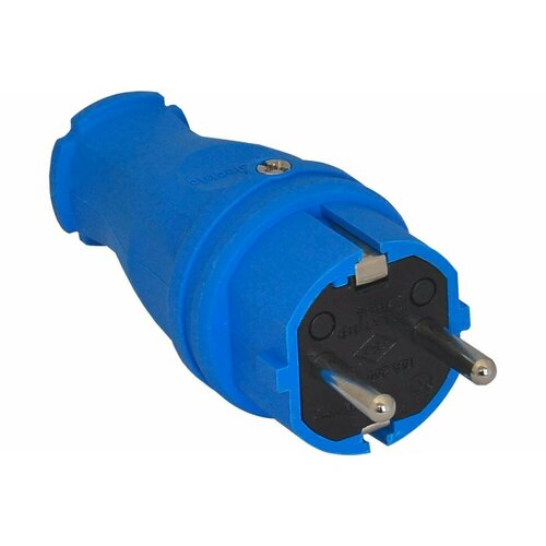 Силовая прямая вилка TP Electric каучук синий 16A, 240В, IP44 3101-301-0900