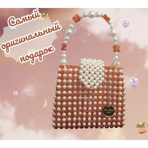 фото Сумка багет syupeyan, коралловый, белый