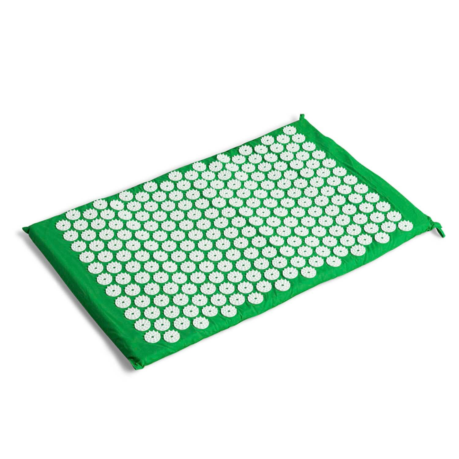 Массажный коврик Аппликатор Кузнецова, акупунктурный массажный коврик без подушки, 39х64см, зеленый