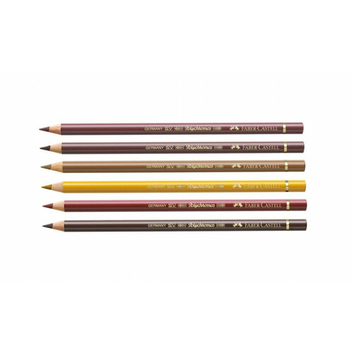 Faber-Castell Комплект цветных карандашей Polychromos 6 цв, земляные цвета № 169, 176, 180, 183, 192, 280 карандаш художественный 187 жженая охра polychromos