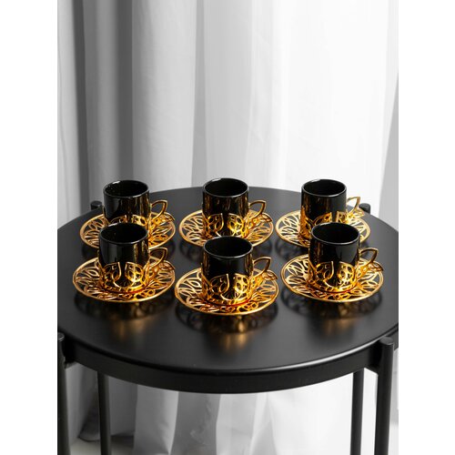 Кофейный набор черный на 6 персон