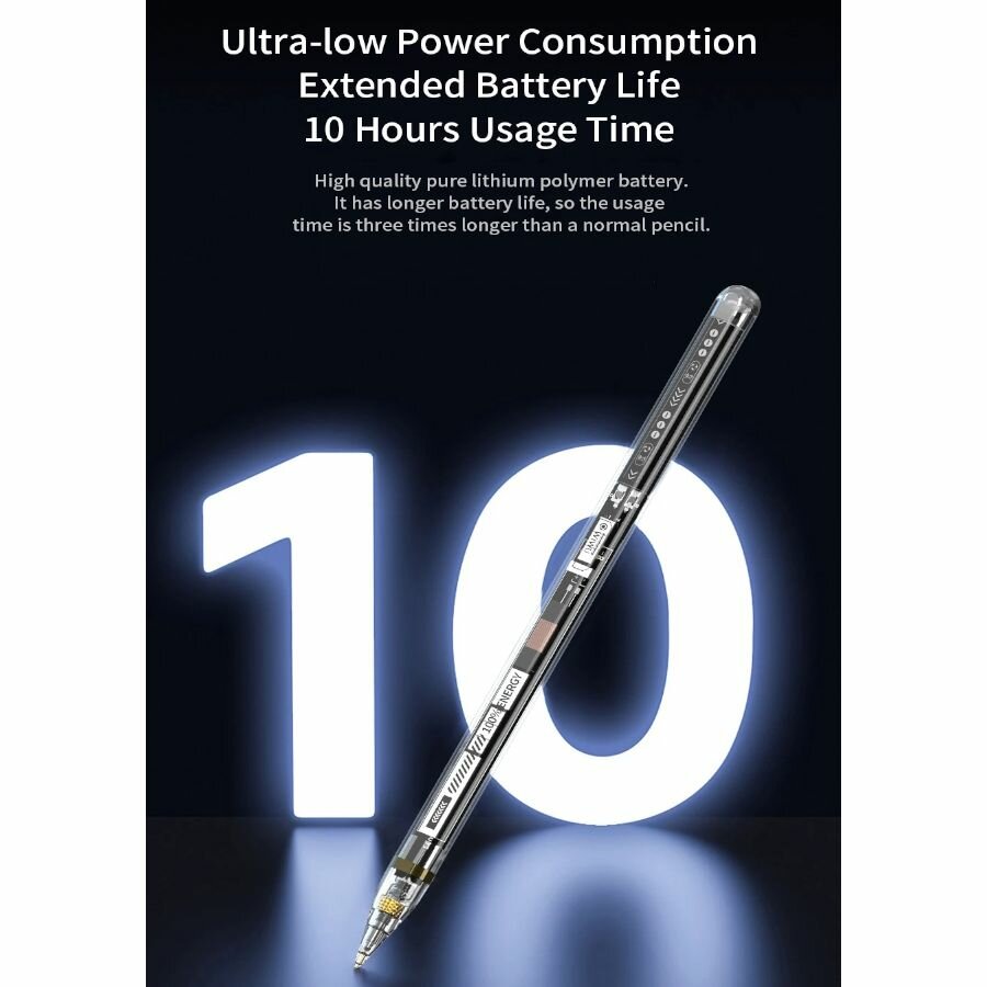 Стилус для iPad WiWU Pencil W Pro с магнитной зарядкой, чувствительный к наклону (не поддерживает iPad 10) — фото 8