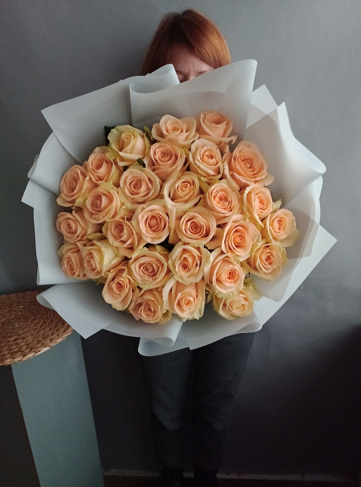 Букет из 29 кремовых роз
