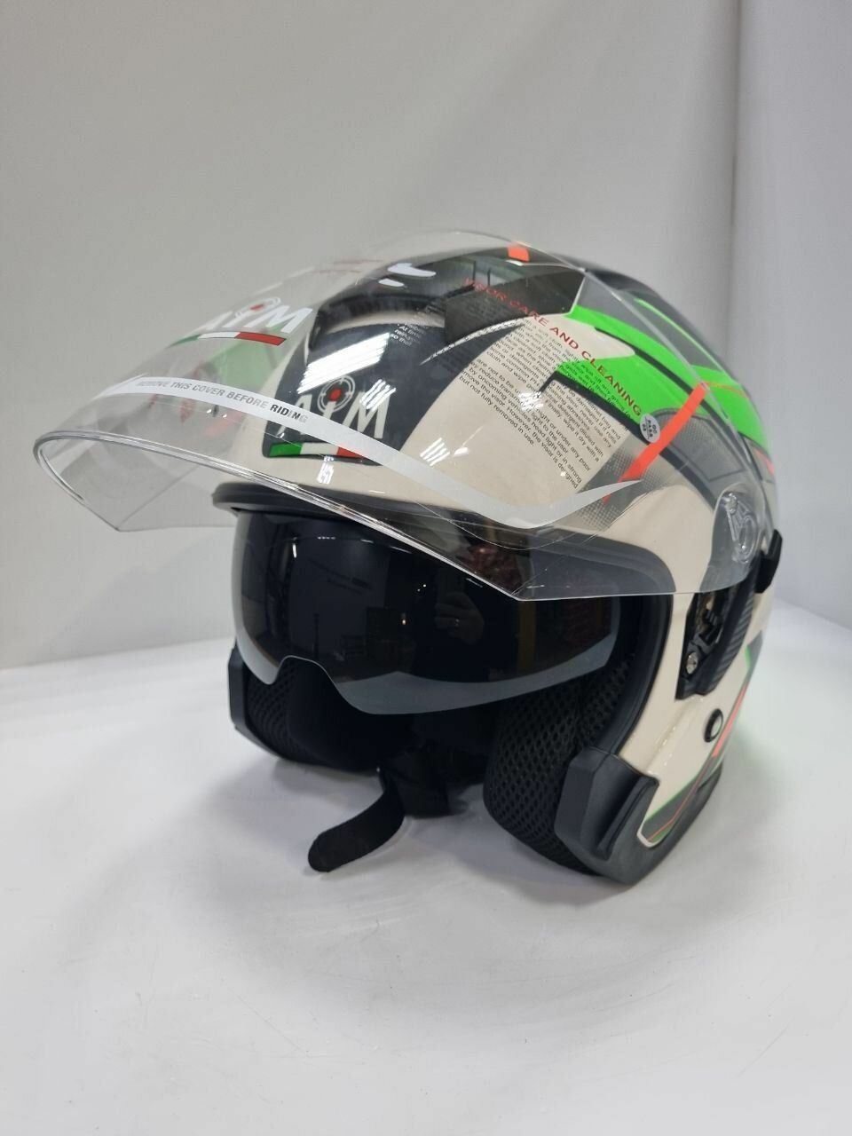 Шлем AiM JK526 Fluo-Green/White/Black, S — фото 3