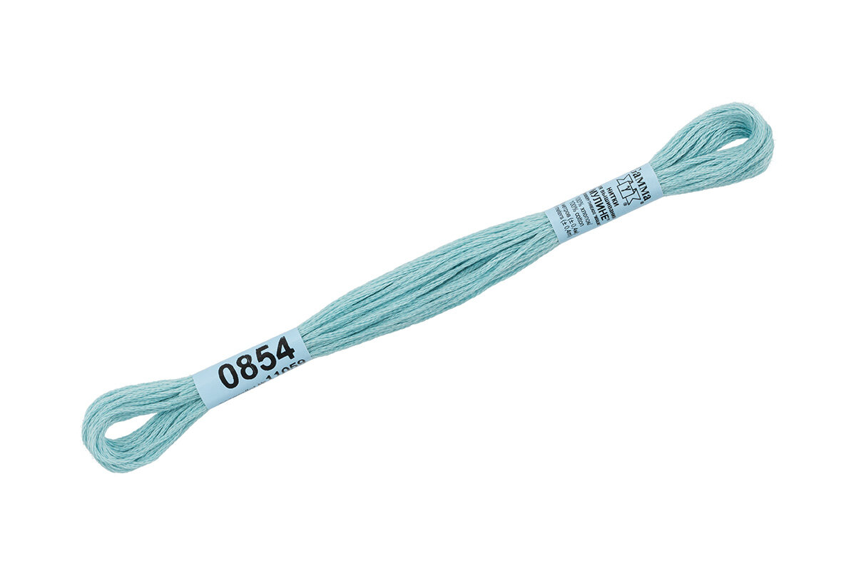 Мулине GAMMA нитки для вышивания 8м. 0854 светло-голубой, 1 штука.