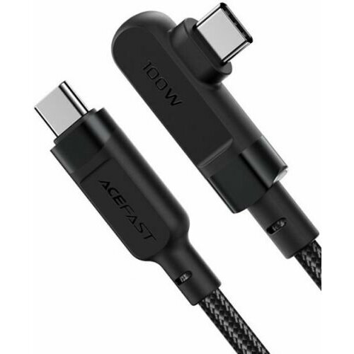 Кабель ACEFAST C5-03 угловой, USB Type-C/USB Type-C, 100W, 2м, черный кабель acefast c6 03 usb c to usb c 100w charging data cable с цифровым дисплеем цвет черный