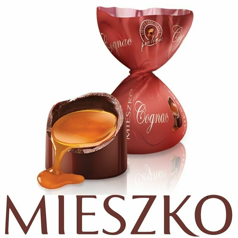 Конфеты в темном шоколаде со вкусом коньяка, COGNAC LIQUEURS, 0,5 кг, Mieszko